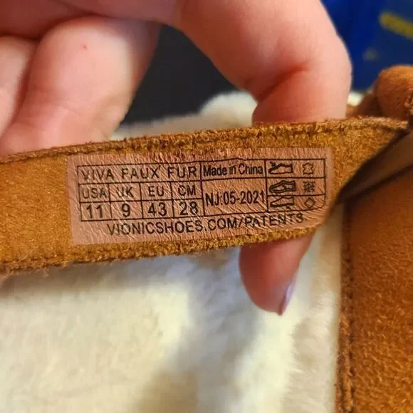 Vionic Viva Sandals Faux Fur Sandals in Toffee - Picture 4 of 8